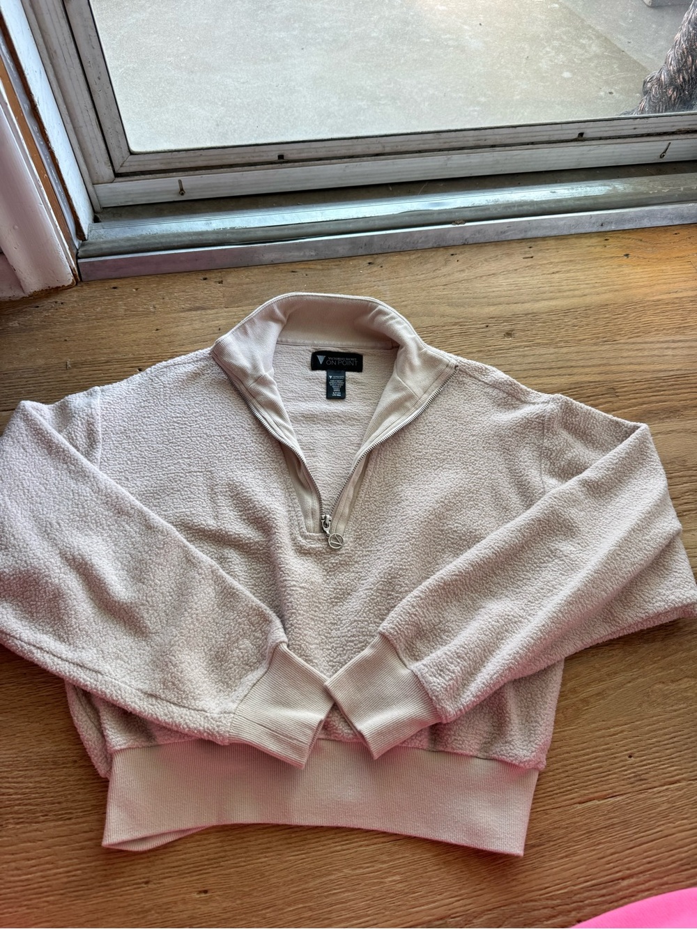 Victoria's Secret Cream Quarter-Zip Turtleneck Pullover